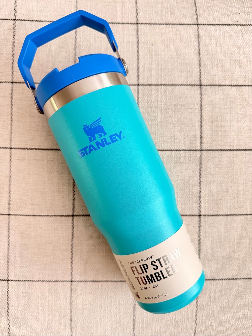 Stanley Flip Straw Tumbler 30 oz Water Bottle Stainless Teal Blue NWT